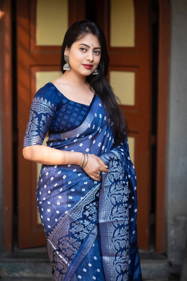 soft jute silk saree - Image 3