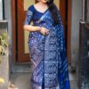 soft jute silk saree