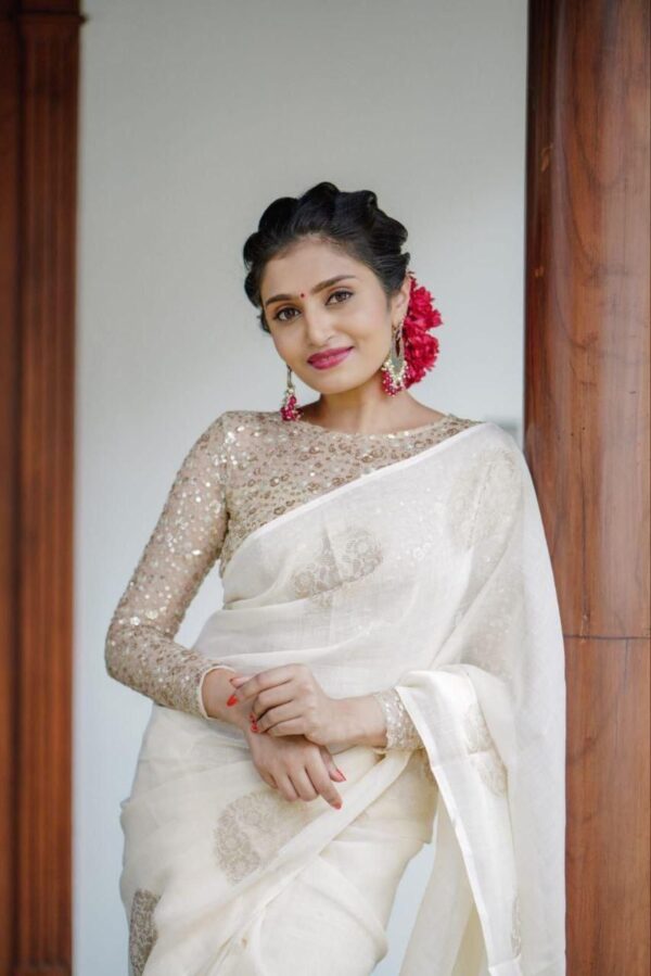 KERALA LINEN (IVORY LINEN SAREE)