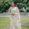 KERALA LINEN (IVORY LINEN SAREE) - Image 2