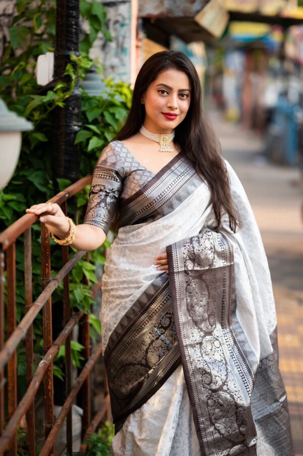 Silk Woven Saree With Zari Woven Design - Image 10