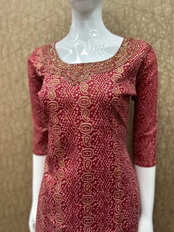 Bandini Print Kurti with handwork