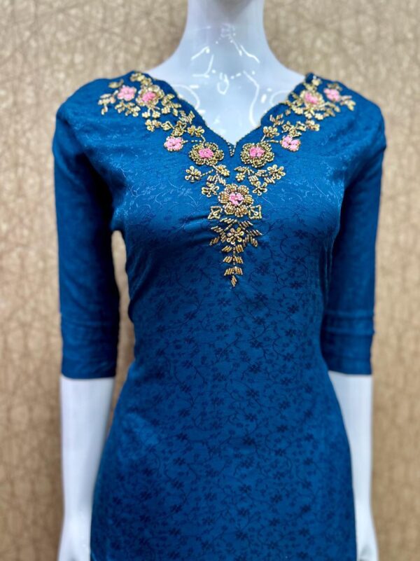 Silky Chinnon Kurti with Handwork