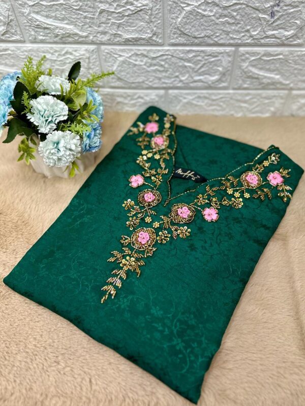 Silky Chinnon Kurti with Handwork - Image 7