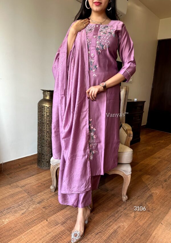 Beautiful roman silk kurta - 3106 - Image 8