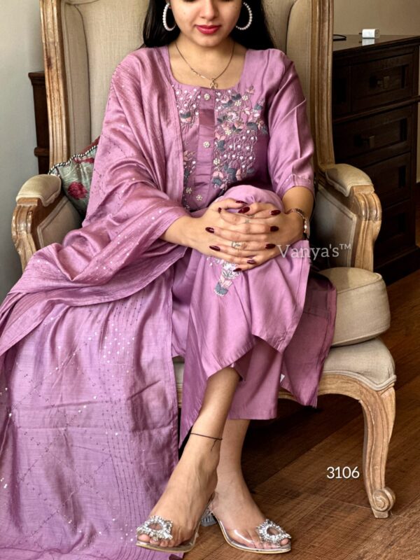 Beautiful roman silk kurta - 3106 - Image 9