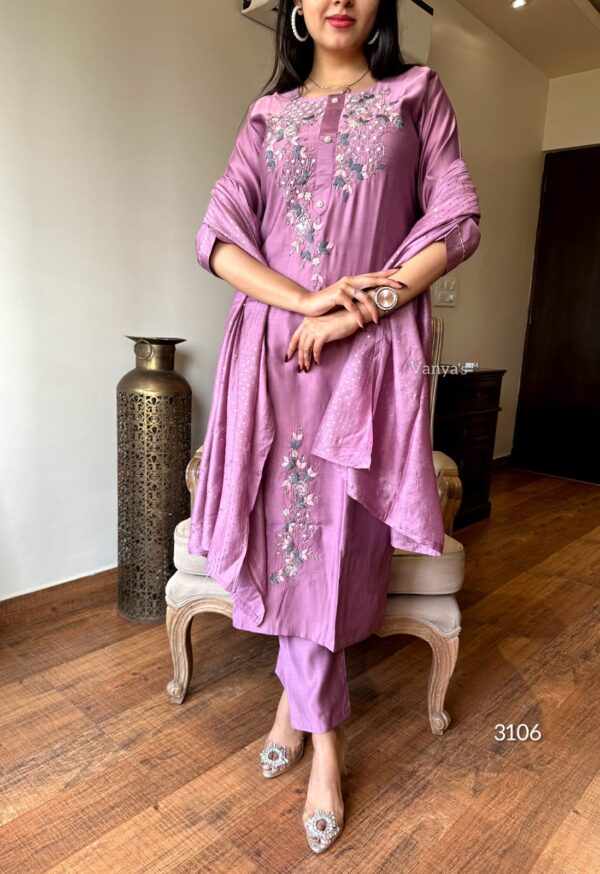 Beautiful roman silk kurta - 3106 - Image 11