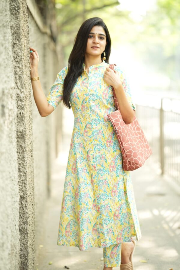 Lovely yellow green color dress - Image 2